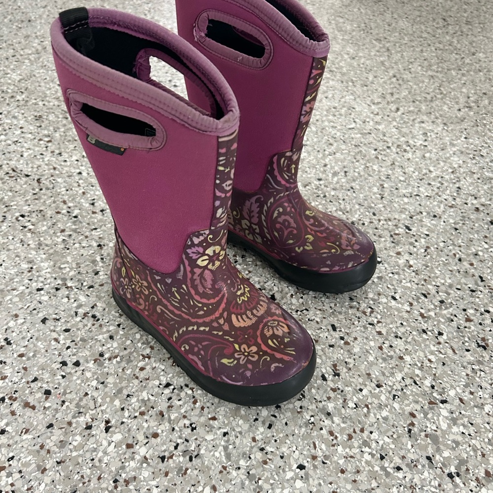 Bogs Girls Purple Patterned Boots